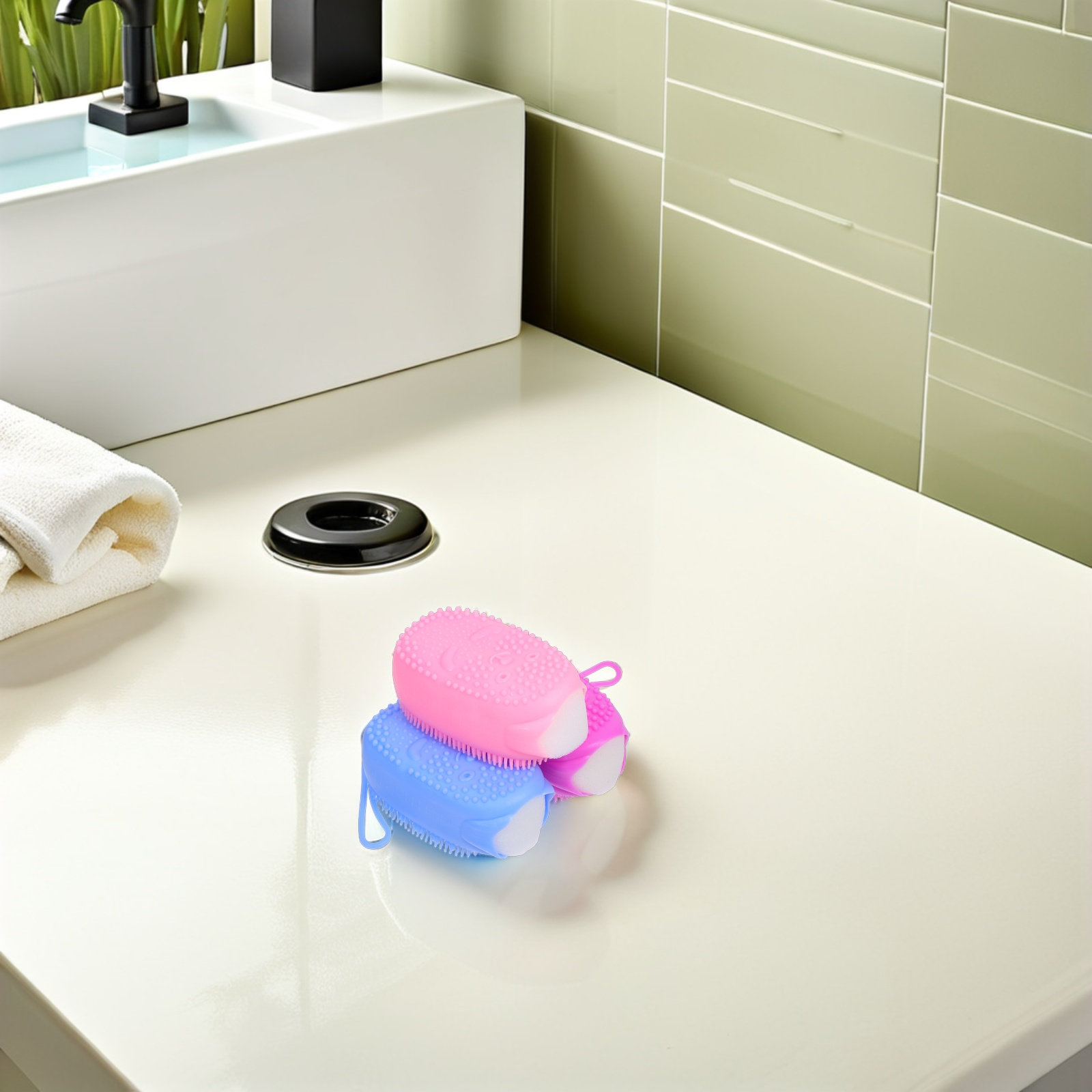 3 Pcs Exfoliating Sponge Body  - đánh giá và giá Body Brush